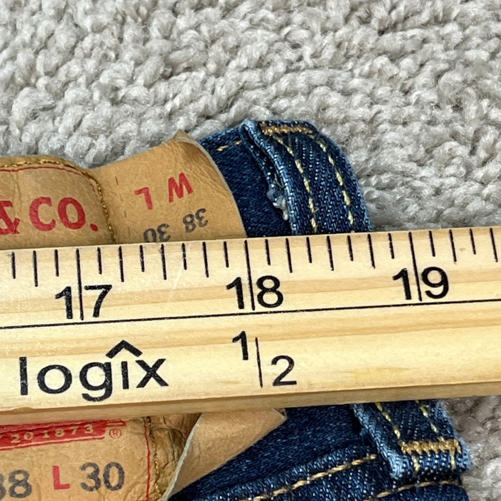 Levi's 501 Original‎ Fit Jeans Mens 38x30 Dark Wash Straight Leg 5 Pocket Denim - Picture 15 of 16